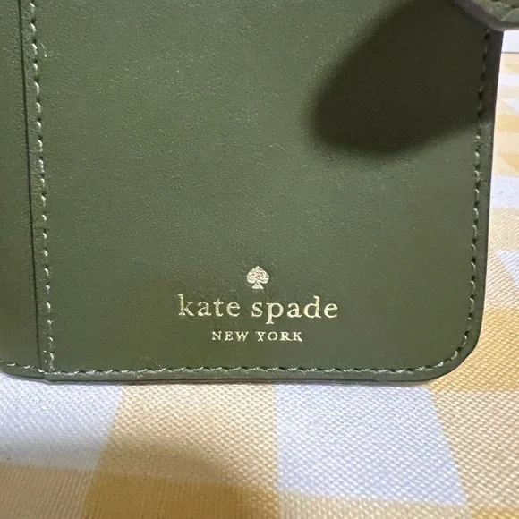 Olive Green Pebbled Leather Kate Spade Lena Wallet - Picture 2 of 7